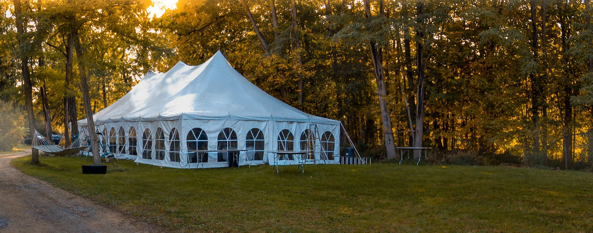 toptec 40 x 80 white pole tent with cathedral sidewalls