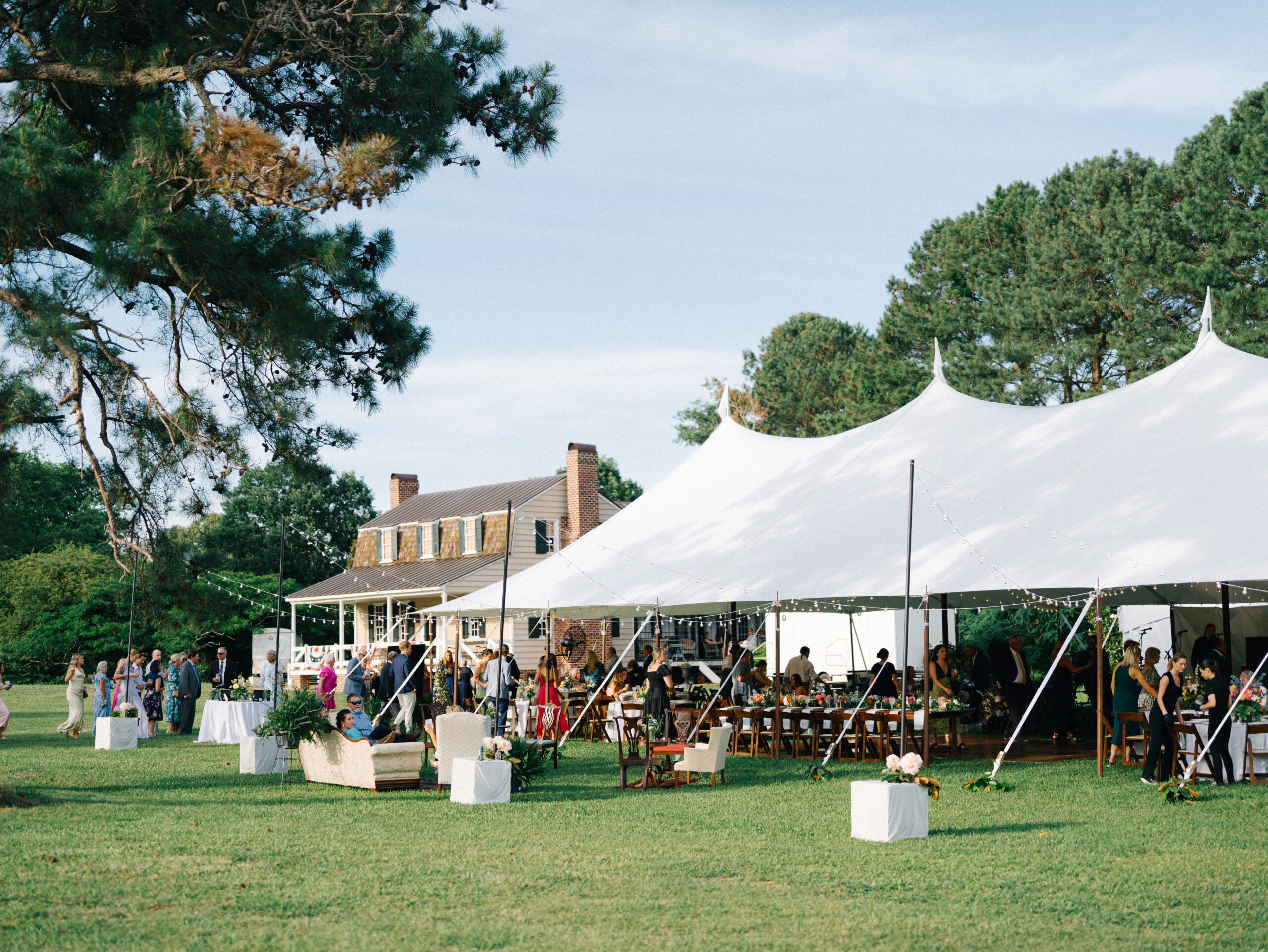 Sail cloth wedding tent