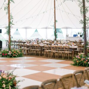 Checkered Birch and White Dance Floor 4'x4'