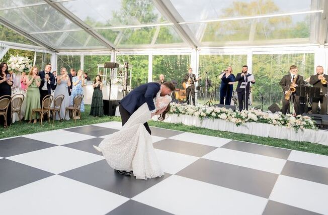Black and White Checkered Dance Floor 4'x4'